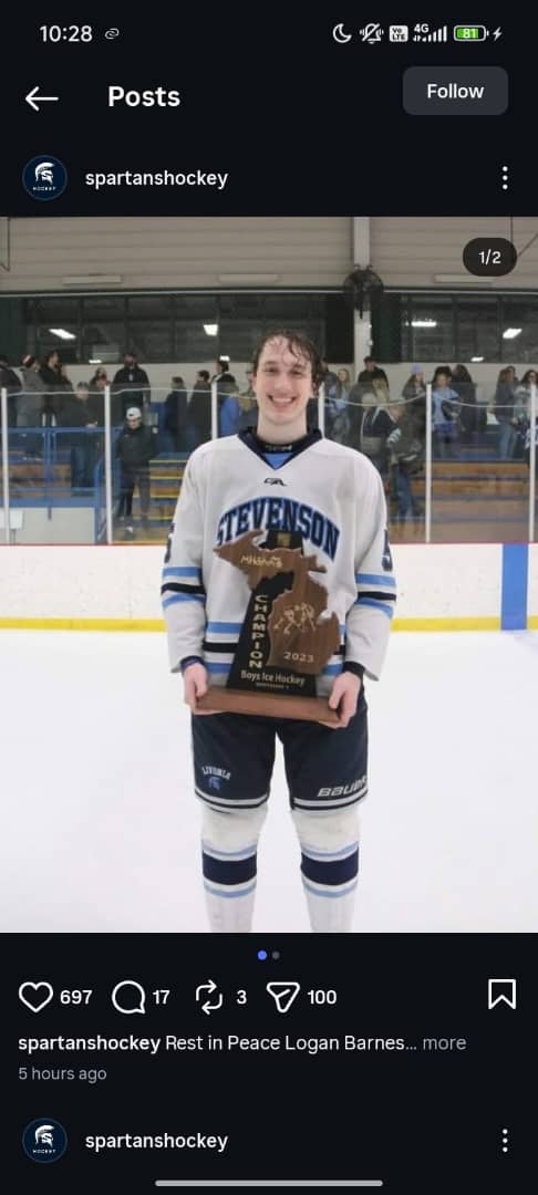 Logan Barnes, Livonia, MI, Beloved Spartan Hockey Player Has Unexpectedly Died
